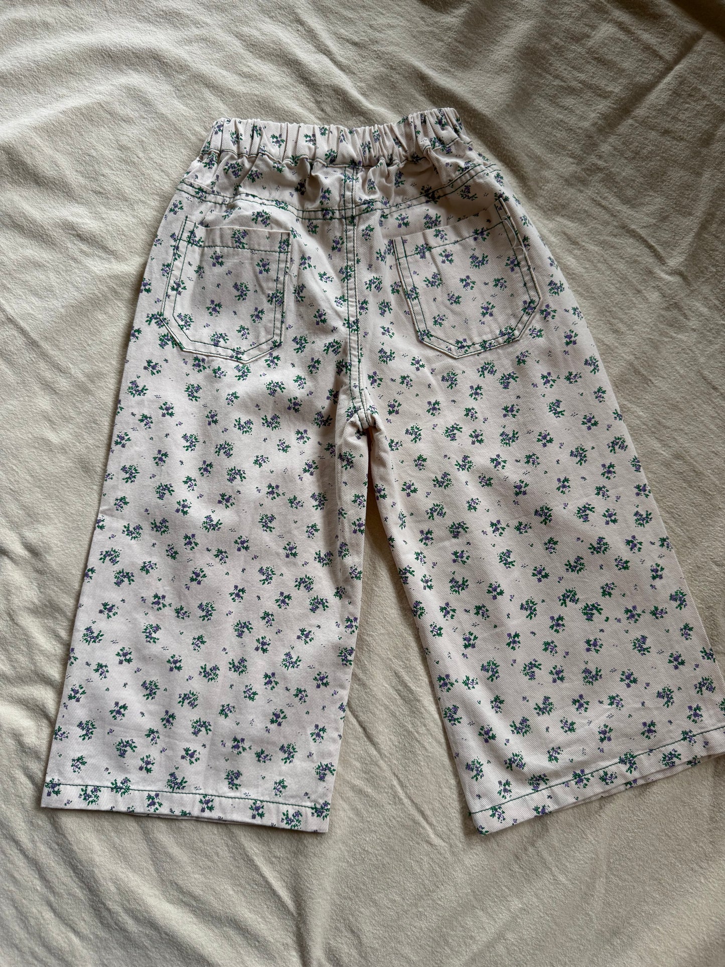 floral wide leg jeans