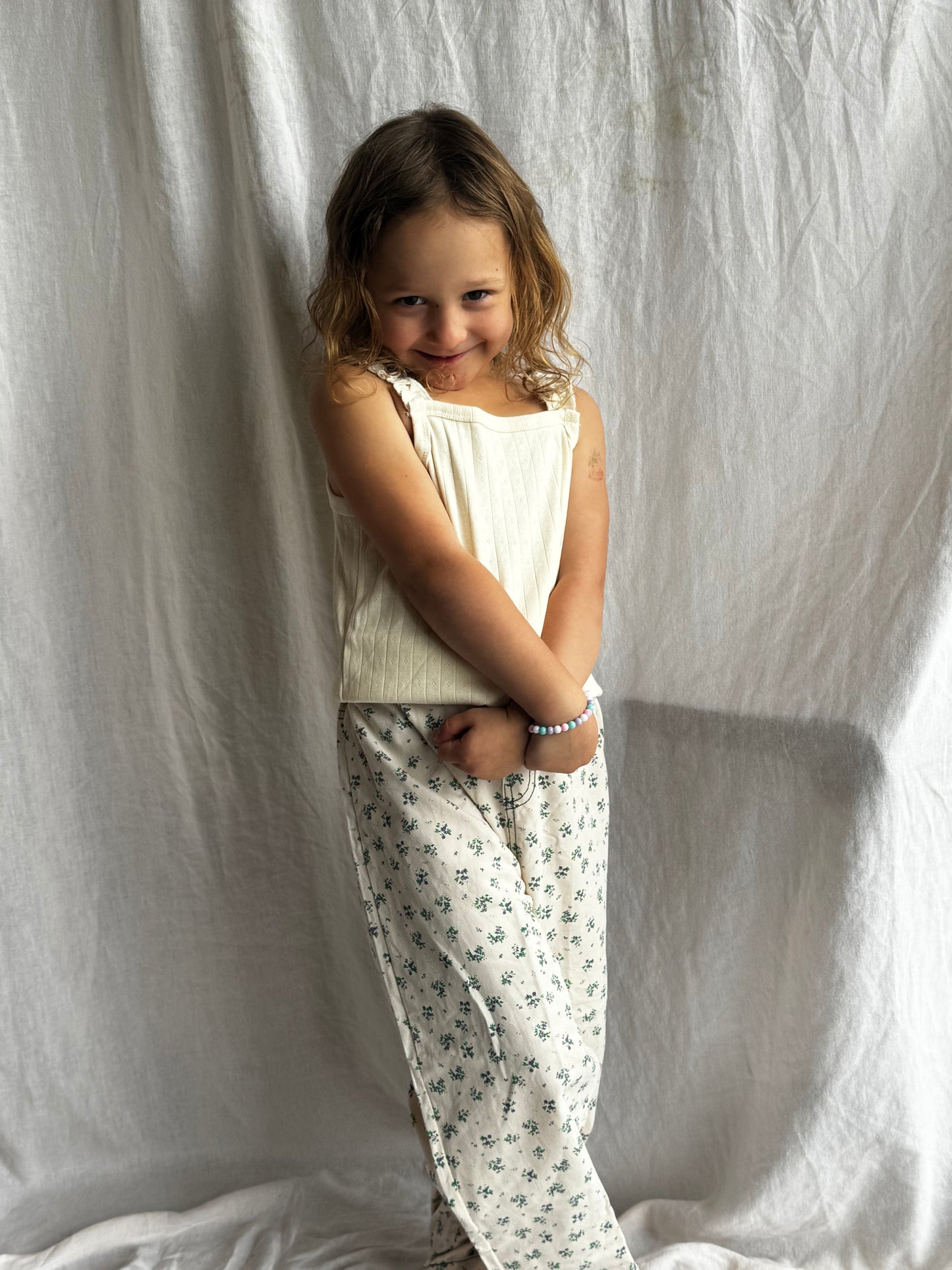 floral wide leg jeans