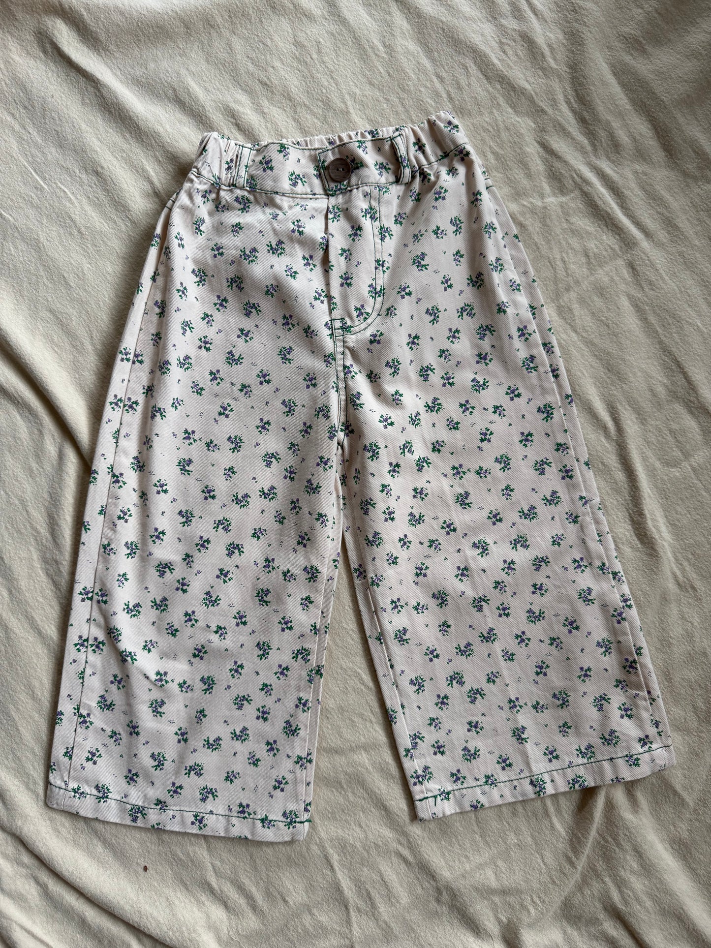floral wide leg jeans