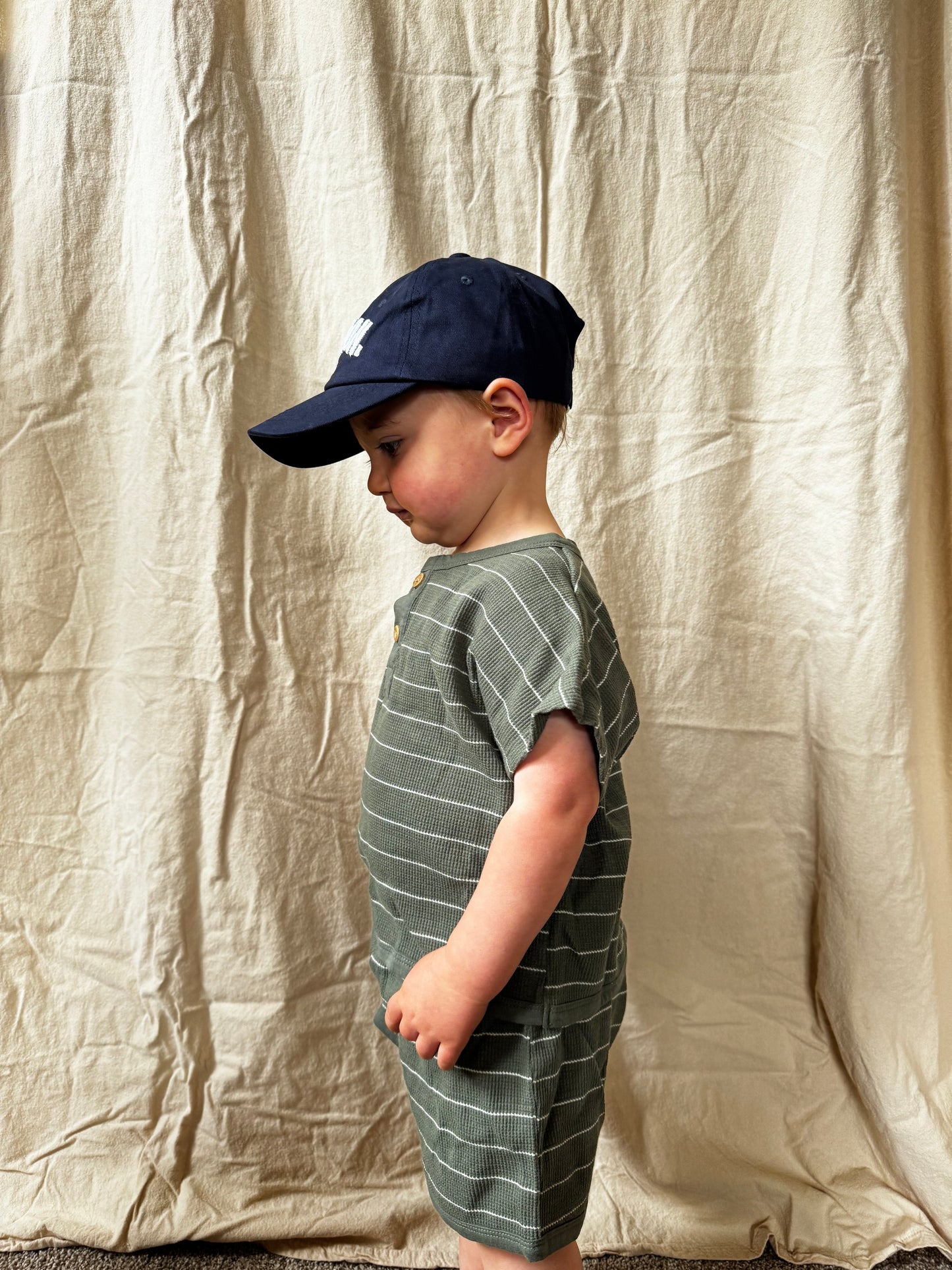 olive striped set