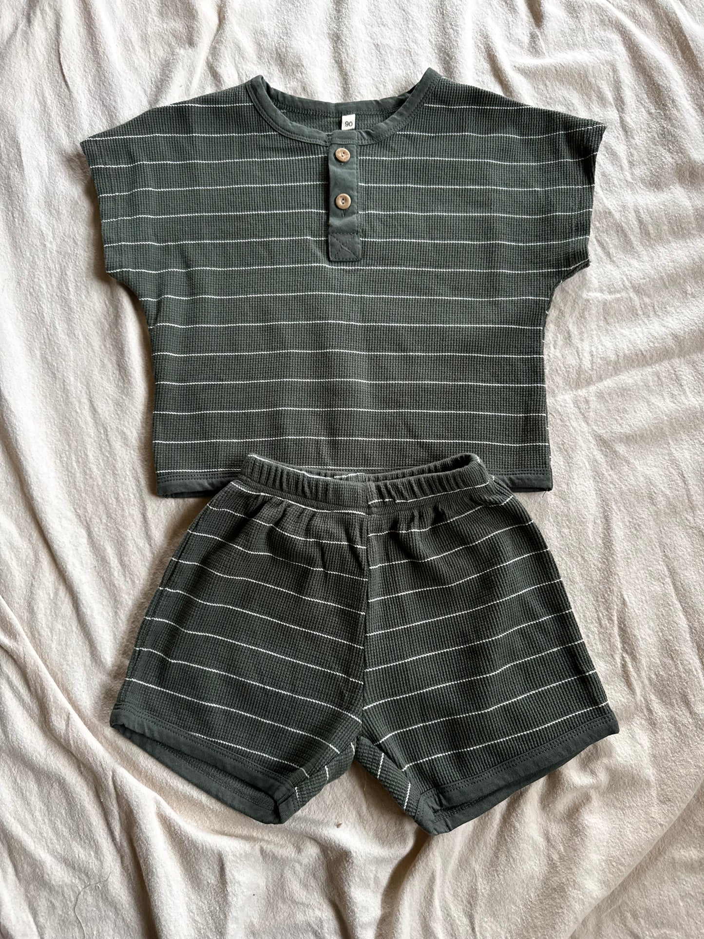 olive striped set