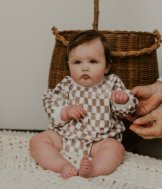 Paisley Check Romper